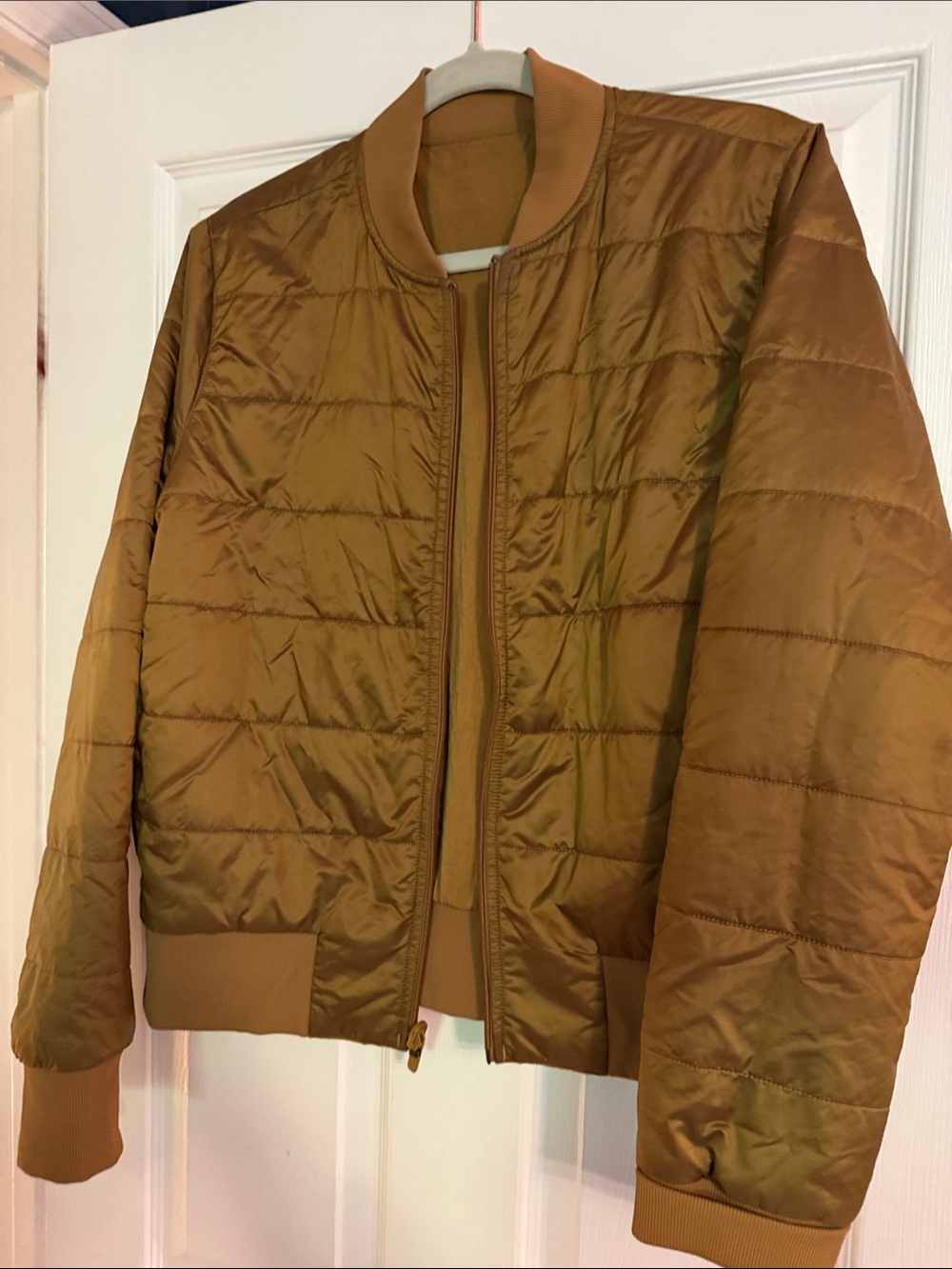 lululemon athletica Quilted Bomber Jacket in Tan/Bronze